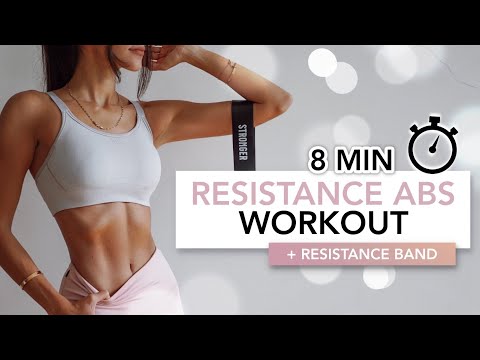 8 MIN RESISTANCE ABS WORKOUT (+ Resistance Band) | Intense Ab Exercises | Eylem Abaci