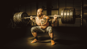 A Powerlifter Doing Squats 