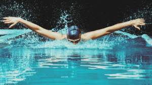 A Man Swimming in A Pool As An Exercise