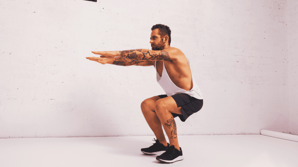 A Man Doing Bodyweight Squats