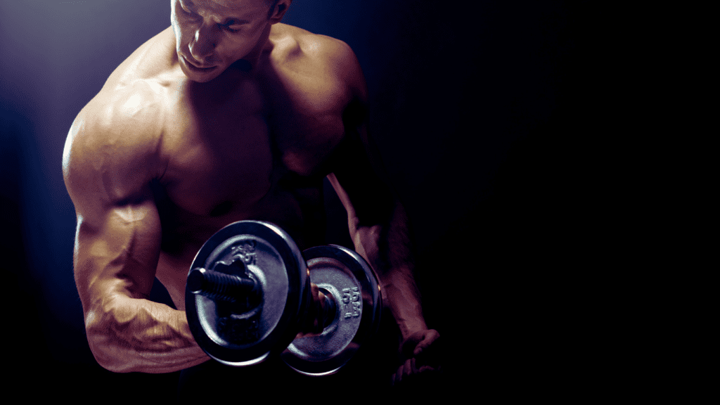 A Man With A Dumbbell Doing Biceps Curls 