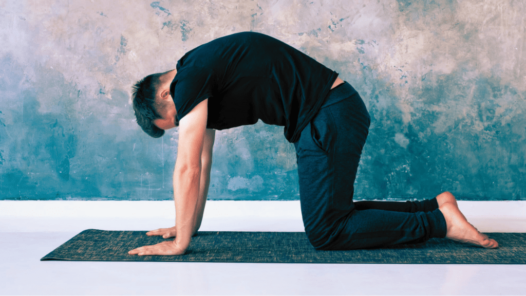 Man Doing Relaxing Yoga Pose 