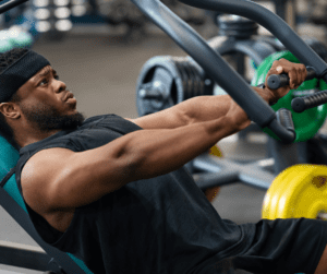 a man doing chest exercise