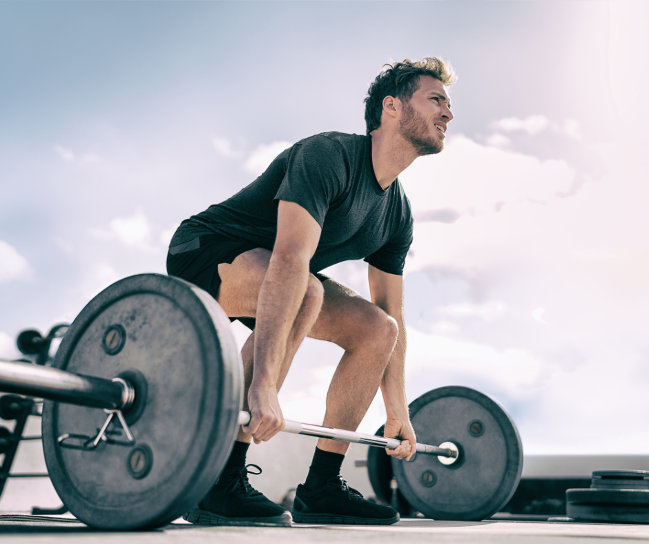 man doing dead lift outdoor 