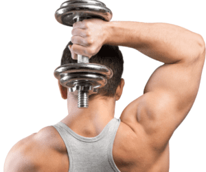 dumbbell triceps exercise behind the back 