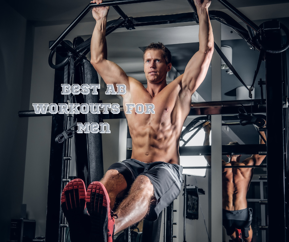 a man doing abs and a sign : Best Ab Workouts For Men