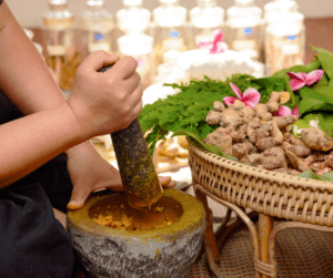 a person making the medicine ashwagandha 