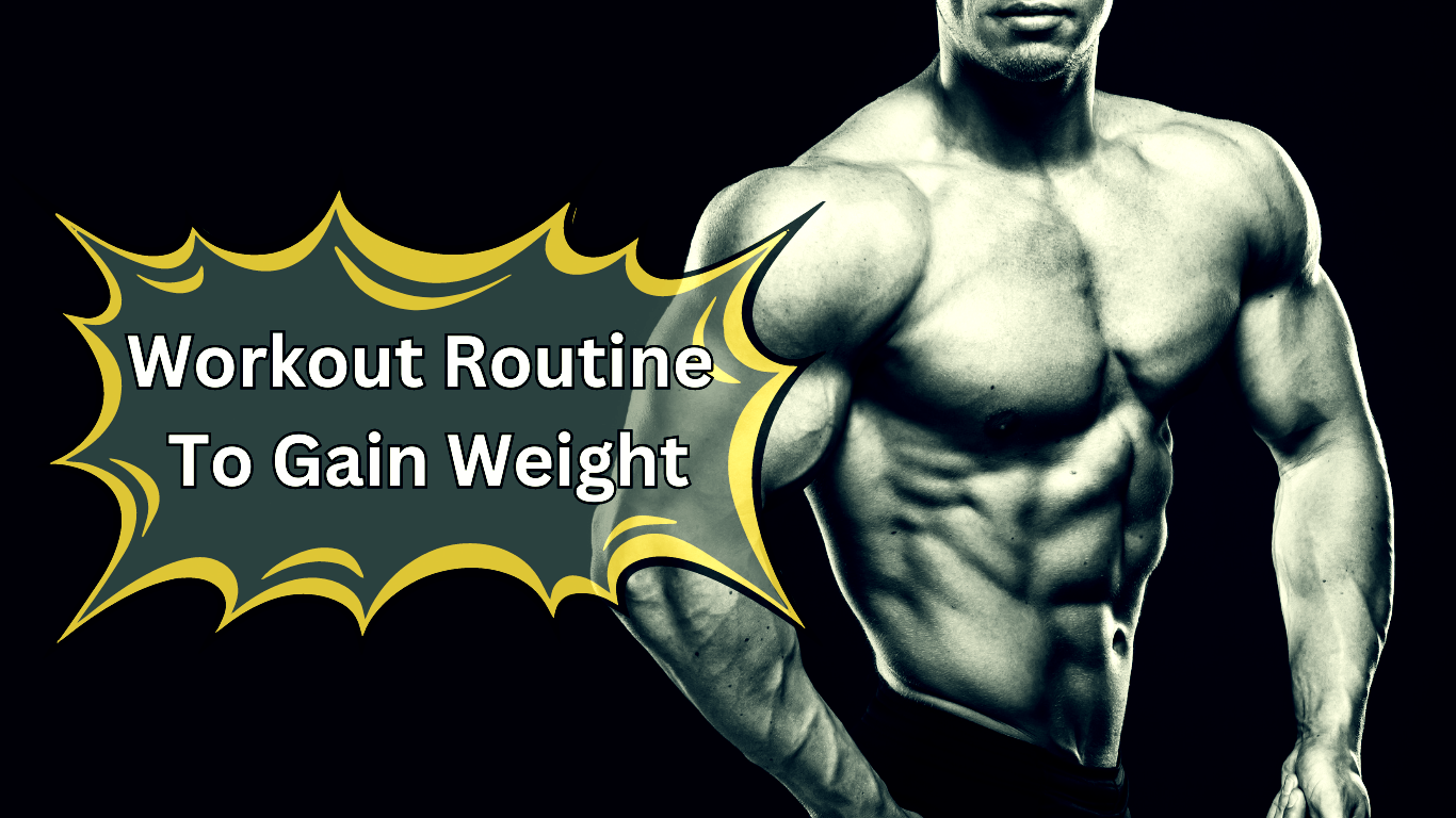 A Photo Of A Massive Bodybuilder and a Sign: Workout Routine To Gain Weight