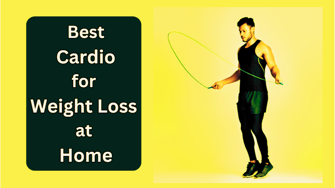 A Man Skipping on A Rope And A Sign:Best Cardio for Weight Loss at Home