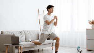 Bulgarian split squat at home