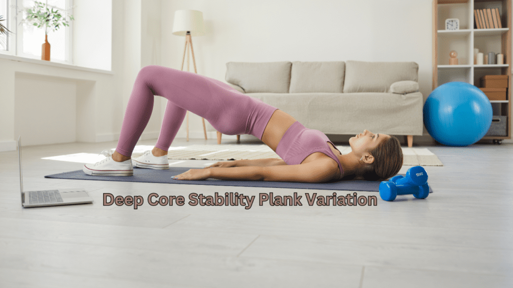 a woman doing plank variation 