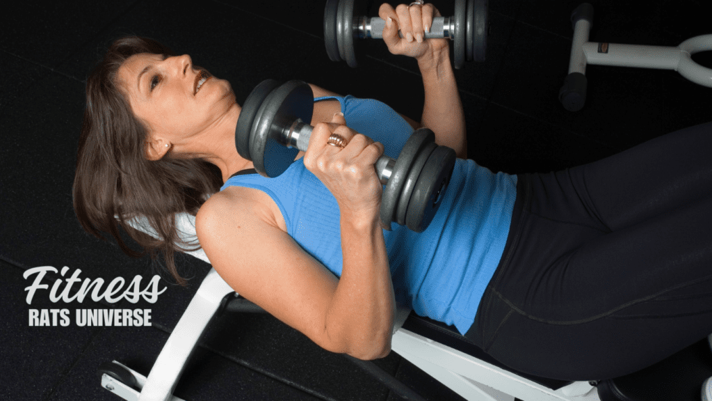 a woman performing chest press exercise 