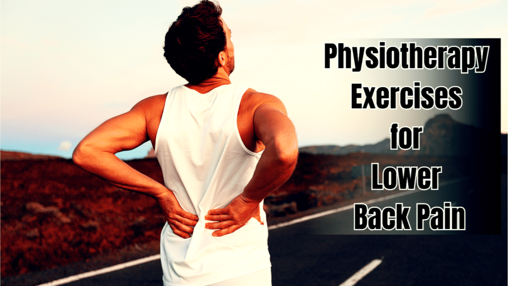 A Runner On The Road With A Back Pain And A Sign:Physiotherapy Exercises for Lower Back Pain