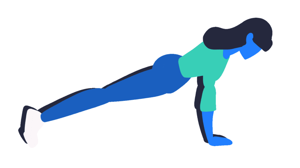 a cartoon woman doing Push ups