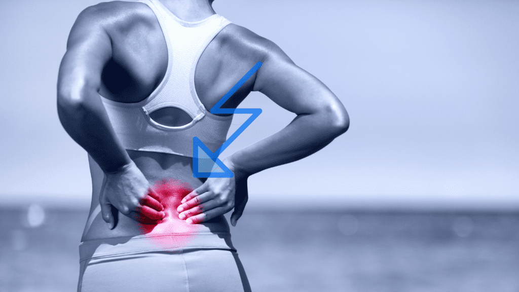 a woman with a lower back pain 