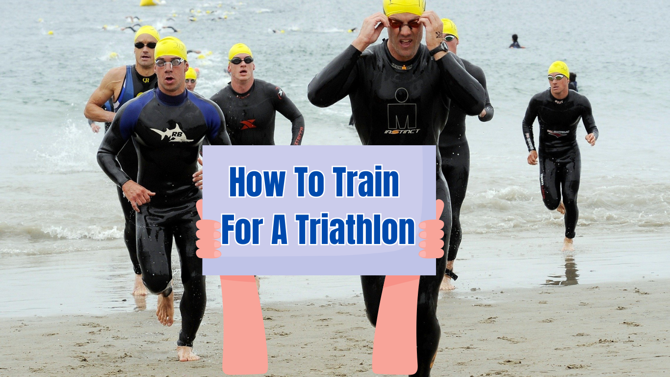 Men coming Out Of The Ocean And a Sign: How To Train For A Triathlon