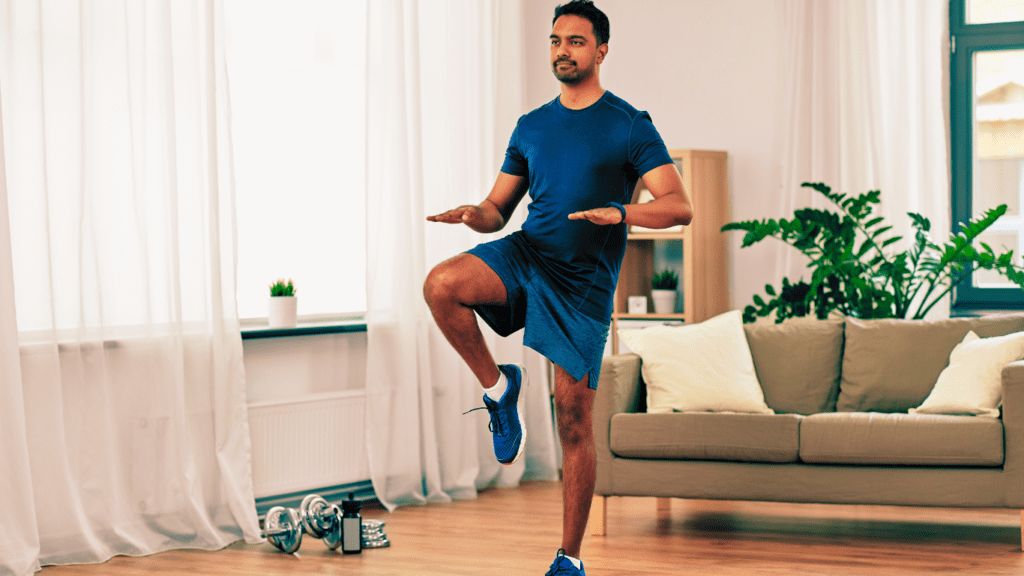 Man Doing At Home Leg Workouts for Men