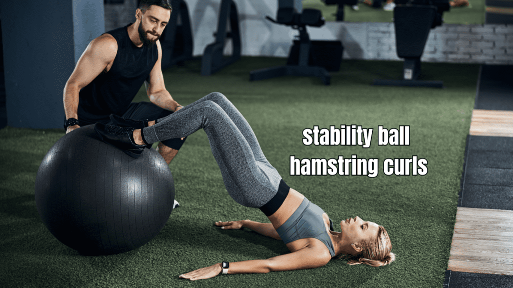 stability ball hamstring curls photo