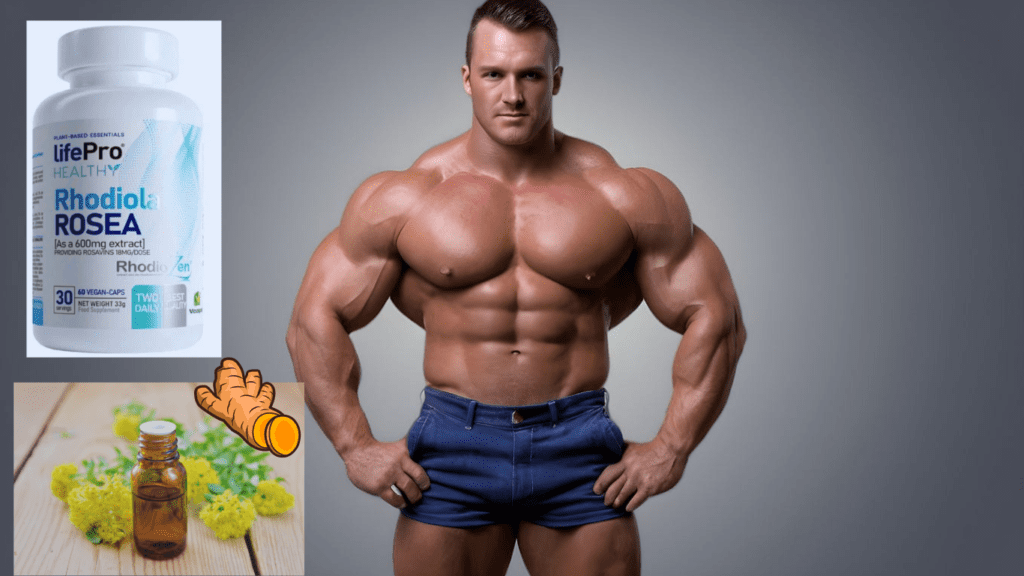 a man with big muscles and the plant 