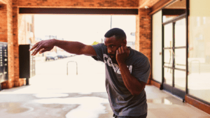 A man doing shadowboxing