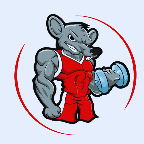 A Rat with a dumbbell representing Fitness Rats Universe