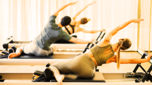 Mindful Movement Pilates class with women 