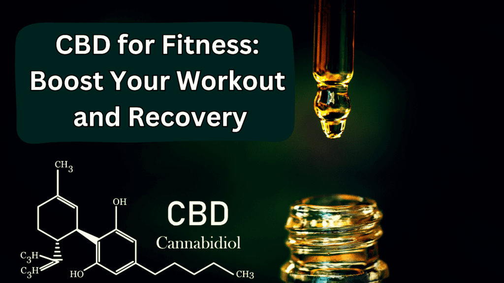 CBD Drops and a sign:CBD for Fitness: Boost Your Workout and Recovery