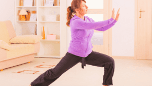 A woman Exercising At Home