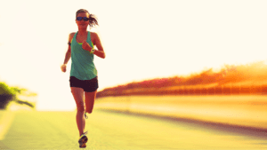 A Woman Running Long Distance -a vivid bright photo 