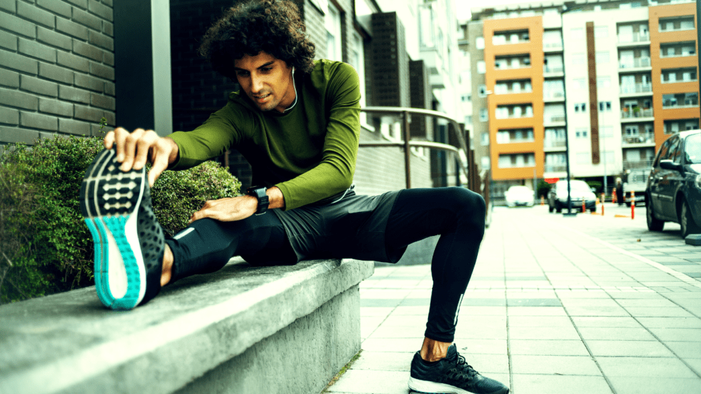 A Man Preparing For Long Distance Running