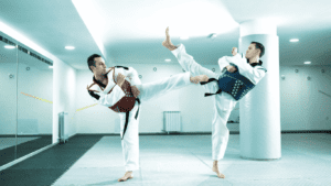 A Photo Of Taekwondo Fight