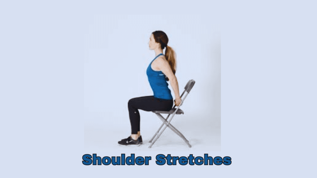 Shoulder Stretches Exercise On A Chair Photo