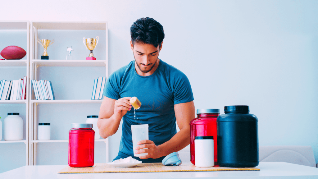 A Fit Man Taking Supplements 