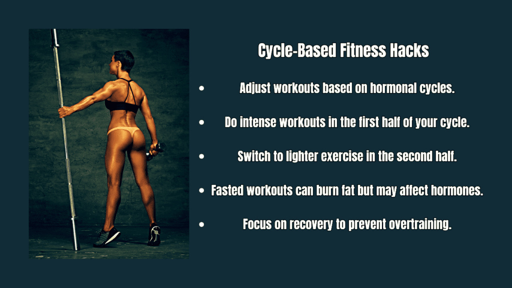 Cycle-Based Fitness Hacks Photo of Middle Age Woman  With Bullet Points