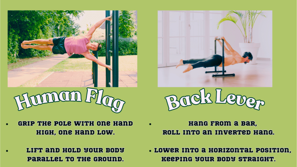 Human Flag And Back Lever Exercises Guide Photo