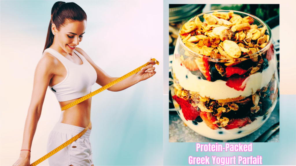 Protein-Packed Greek Yogurt Parfait And A Fit Woman Photo