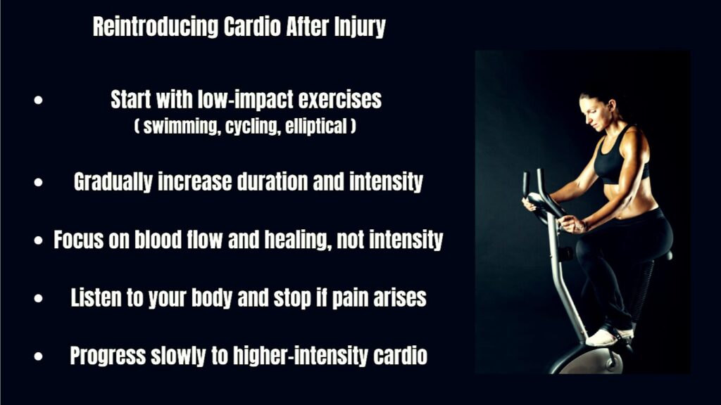 Reintroducing Cardio After Injury Bullet Points Photo