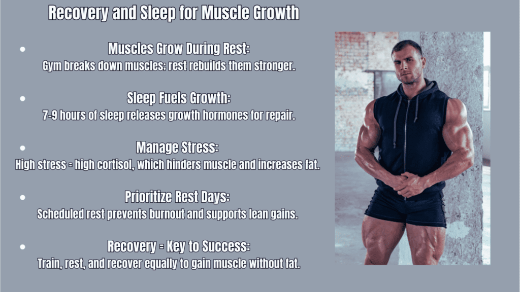 Recovery and Sleep for Muscle Growth Bullet Points Photo