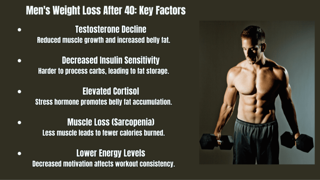 Men's Weight Loss After 40: Key Factors Bullet Points Photo