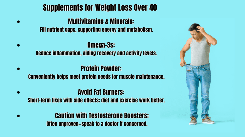 Supplements for Weight Loss  for Men Over 40 Bullet Points Photo