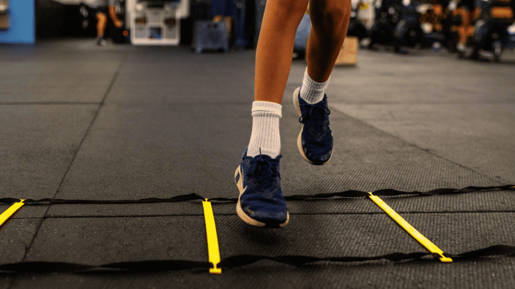 Photo showing the legs of an athlete doing Speed and Agility Training for Peak Fitness