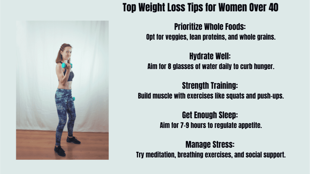 Top Weight Loss Tips for Women Over 40 Bullet Points Photo