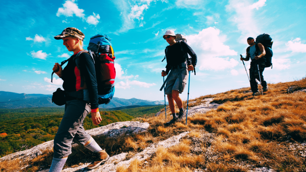 three hikers 