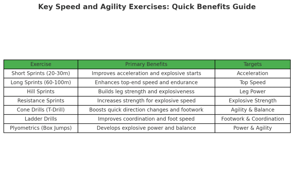 Key Benefits of Speed and Agility Training Exercises Chart Photo