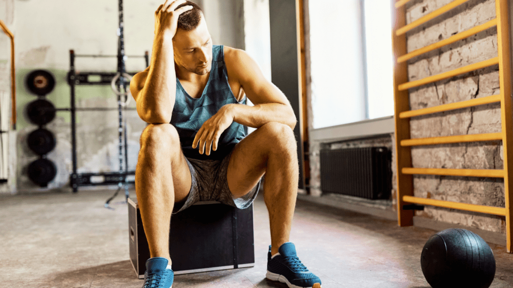 A Tired Man At The Gym 