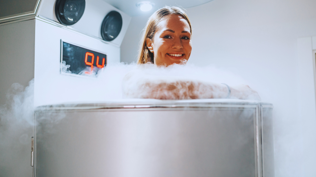 A Woman Doing Cryotherapy