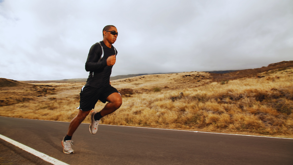 Runner running on the road 