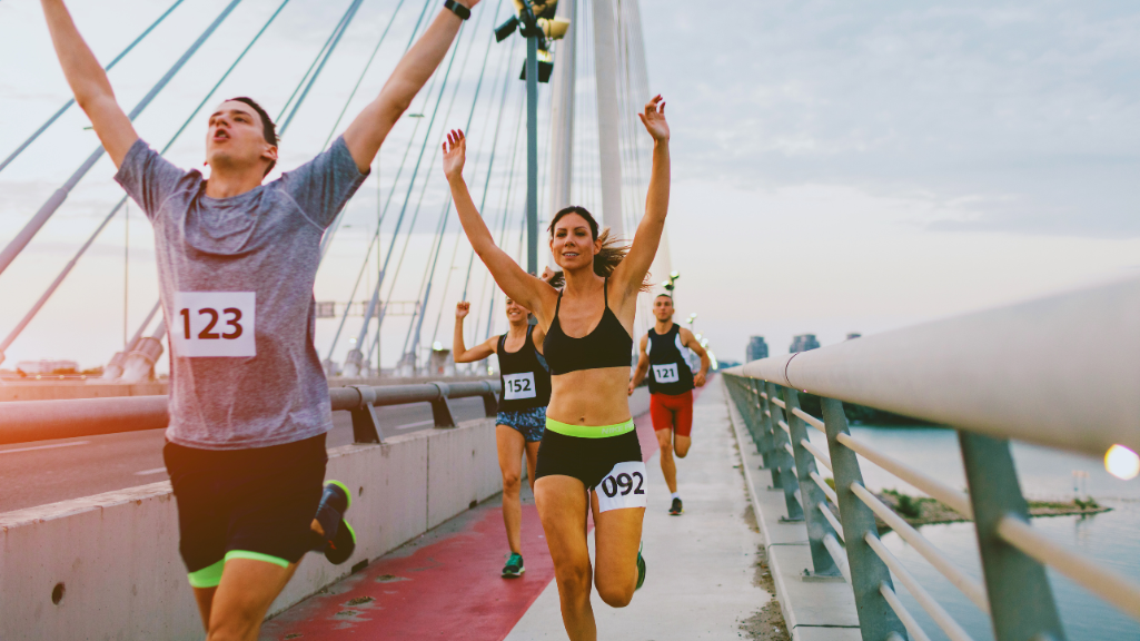 Happy People Running 