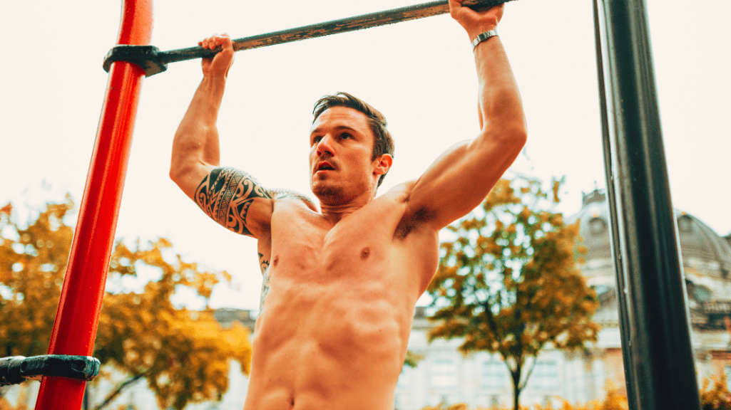 A Man Doing Pull Ups