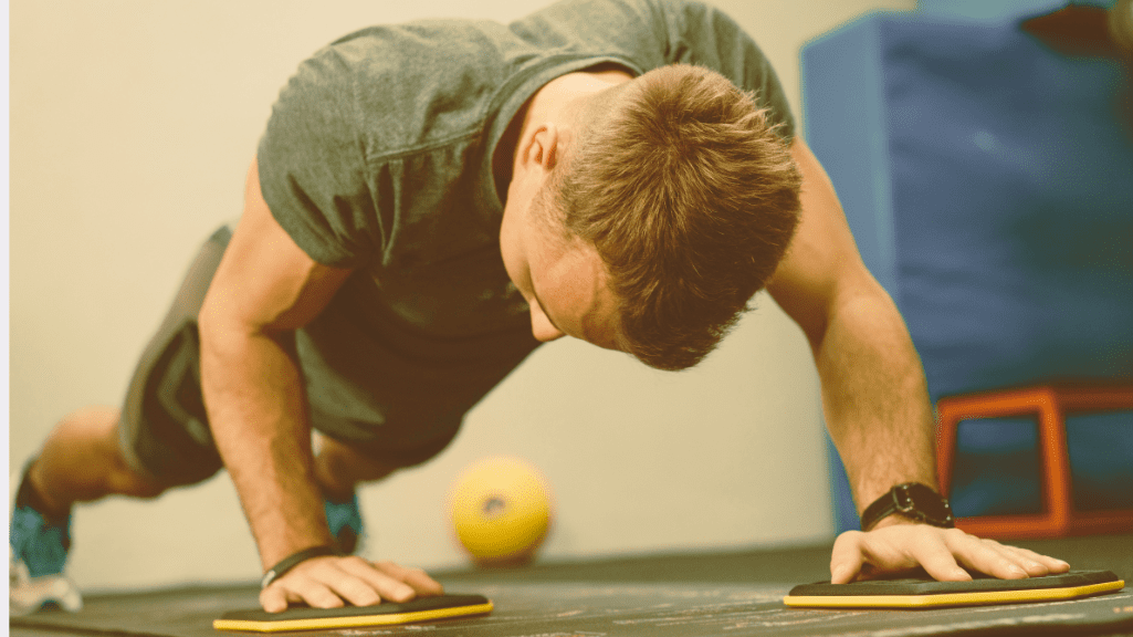 Tired Man Doing Push Ups 